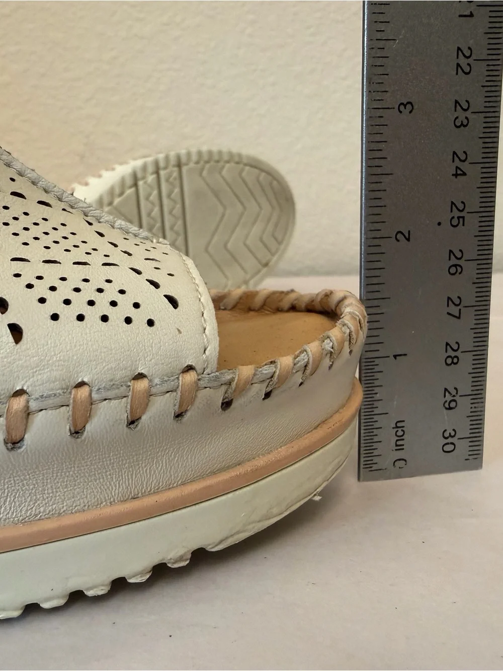 PIKOLINOS White Perforated Wedge Sandals with Tan Accents Sz 38
